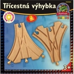 Trīsvirzienu sliežu pārslēgs koka vilcieniņu trasēm – 2 gab.