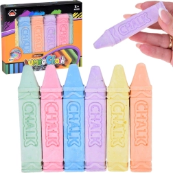Liels krāsains krīts zīmēšanai - 6 gabali
