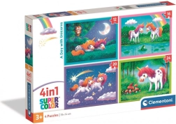 Clementoni vienradžu puzles 4 vienā (12–24 detaļas)
