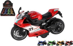 Plastmasa ceļa motocikls 13 cm ar atpakaļvilkšanu, gaismu un skaņu