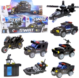 SWAT konstruktoru komplekts – transportlīdzekļi un pārvietošanās līdzekļi 2v1 (92–117 detaļas)