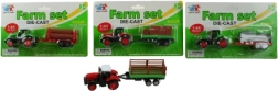 Tractor with trailer, metal and plastic, 16.5 cm