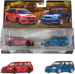 Hot Wheels Premium divu iepakojums – 2004 Subaru Forester STI un 2005 Mitsubishi Lancer Evolution