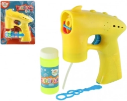 Dzeltena burbuļu pistole ar uzpildi, plastmasa 13 cm