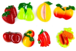 Magnēti APETIT – 8 gabalu komplekts, augļu un dārzeņu dekoru mikss