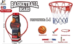 Metāla basketbola grozs 1:1 ar tīklu, bumbu un pumpi