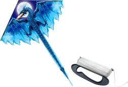 Liels zils pūķis ar garu asti 170 × 130 cm