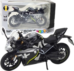 Metal sports motorcycle 1:12 with lights and sounds – black