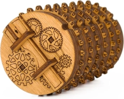 Wooden Cryptex Puzzle – Mechanical Combination Lock from Birch Wood