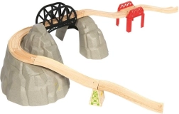 Wooden Train Set with Mountain Track