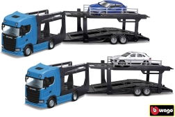 Bburago kravas auto Multicar Carrier Scania 770S ar Lamborghini Urus 1:43