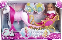 Lelle Evi Love princese brauc ar kamanām un zirgu