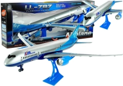 Bērnu pasažieru lidmašīnas modelis Air Super 787 ar berzes piedziņu un statīvu, 69 cm