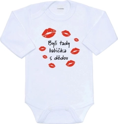 New Baby long-sleeve baby bodysuit with print “Grandma and Grandpa were here”