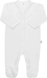 Zīdaiņu kokvilnas kombinezons New Baby Practical balts zēniem 80 (9–12 mēneši)