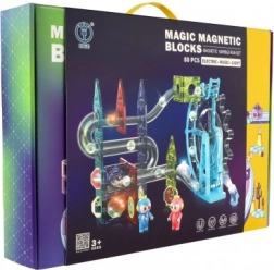 Magnētiskā bumbiņu trase, 80 detaļas ar gaismu un mūziku