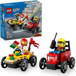 LEGO City 60458 Sacīkšu komplekts: Picas piegāde pret ugunsdzēsēju auto