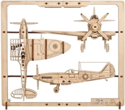 Ugears koka mehāniskais puzles komplekts “Iznīcinātājlidmašīna”
