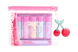 Lūpu balzamu komplekts maciņā, 5 gab. create it!