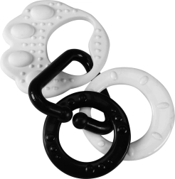 Graužamais lācīša ķepas formas rotaļlieta zīdaiņiem – melnbalts kontrasts