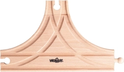 Sliežu T veida sadalītājs koka vilcieniņu trasēm