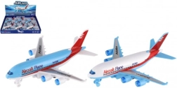 Plastic passenger airplane with friction drive 16 cm – set of 6 pieces, 2 colors