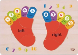 Koka izglītojošā puzle TOOKY TOY – skaitļu un krāsu apguve