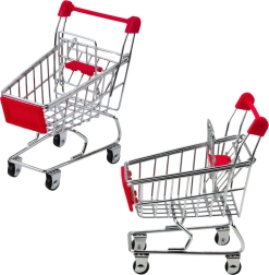 Mini metāla iepirkumu ratiņi bērniem un lellēm – dekorācija un organizators