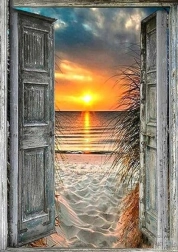 Dimantu gleznošana Skats uz pludmali 30x40 cm