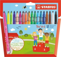 STABILO Trio A-Z fiber-tip pens – set of 18 colors