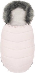 Baby footmuff with fur dusty pink NEW BABY