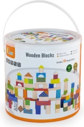 Koka celtniecības klucīši – 100 gab spainītī