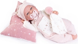 Antonio Juan Clara – realistiska runājoša lelle mazulis, mīksts auduma ķermenis, 34 cm