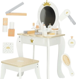 Koka bērnu tualetes galdiņš ar spoguli un krēslu LULILO Bella