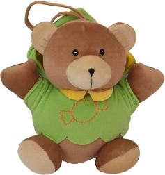 Baby plush teddy bear with music box BABY MIX – green