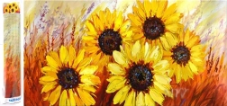 Dimanta gleznošana Skaistas saulespuķes 80x40 cm