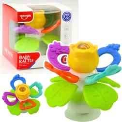 Bērnu sensorā rotaļlieta Zieds ar rotējošu daļu un piesūcekni