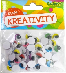 Krāsainas kustīgās acis 12 mm