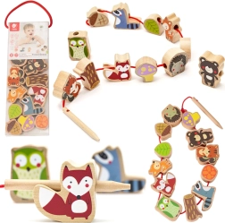 Koka veramā rotaļlieta ar meža dzīvniekiem, 13 gab. – Classic World