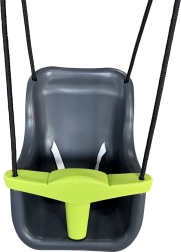 Plastmasas bērnu šūpoles ar drošības jostu, antracīts