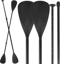 Salokāms alumīnija airis 2-in-1 SUP un kajakam, 4-daļīgs, regulējams līdz 210 cm