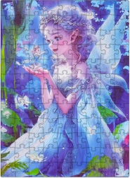 Bērnu puzle ar zilu princesi, 100 detaļas