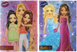 Skolas mapes ar pārlokāmu gumiju A4 Besties