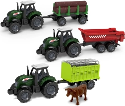 Metāla/plastmasas traktors ar piekabi, 17 cm – 1 gab.