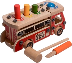 Koka ugunsdzēsēju konstruktors ar sišanas komplektu LUCY & LEO