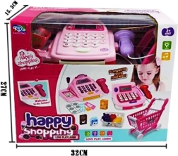 Kase ar lielveikala ratiņiem un pirkumiem