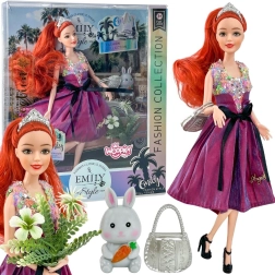 Woopie Royal lelle Emi Fashion 32 cm – stilīga princese rozā kleitā ar aksesuāriem
