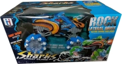 RC auto haizivs (zils) ar miglas efektu un 2,4 GHz