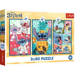 Puzzle Lilo & Stitch: Three Puzzles in One - Stitch 3x80 Pieces