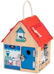 Lilliputiens koka manipulācijas namiņš ar slēdzenēm un lapsu 3+